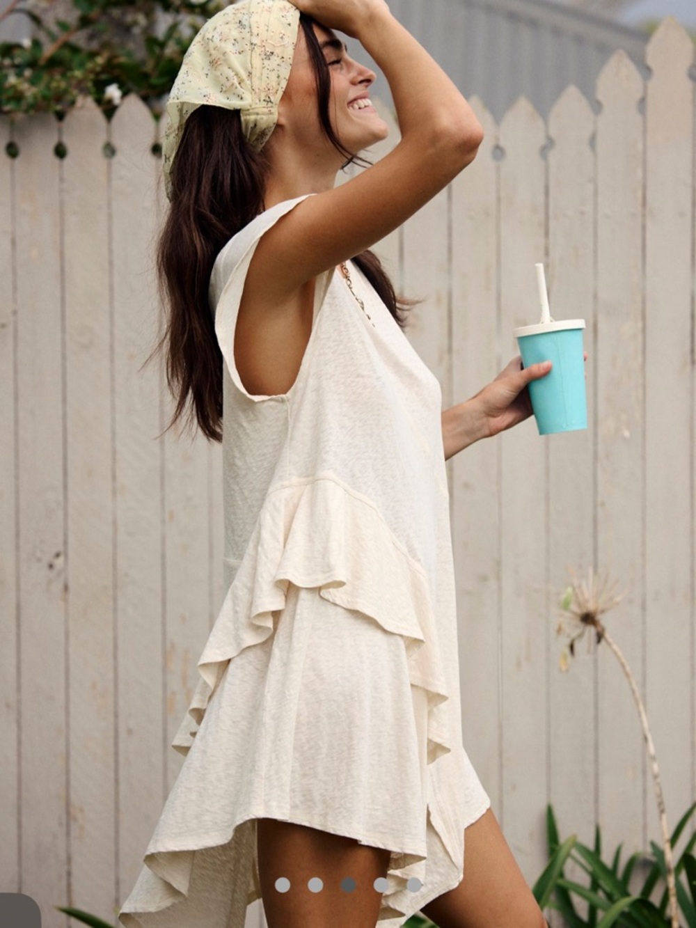 Free People Zoa White layered style Mini Dress; t-shirt Dress; Tunic in  White - Picture 4 of 14